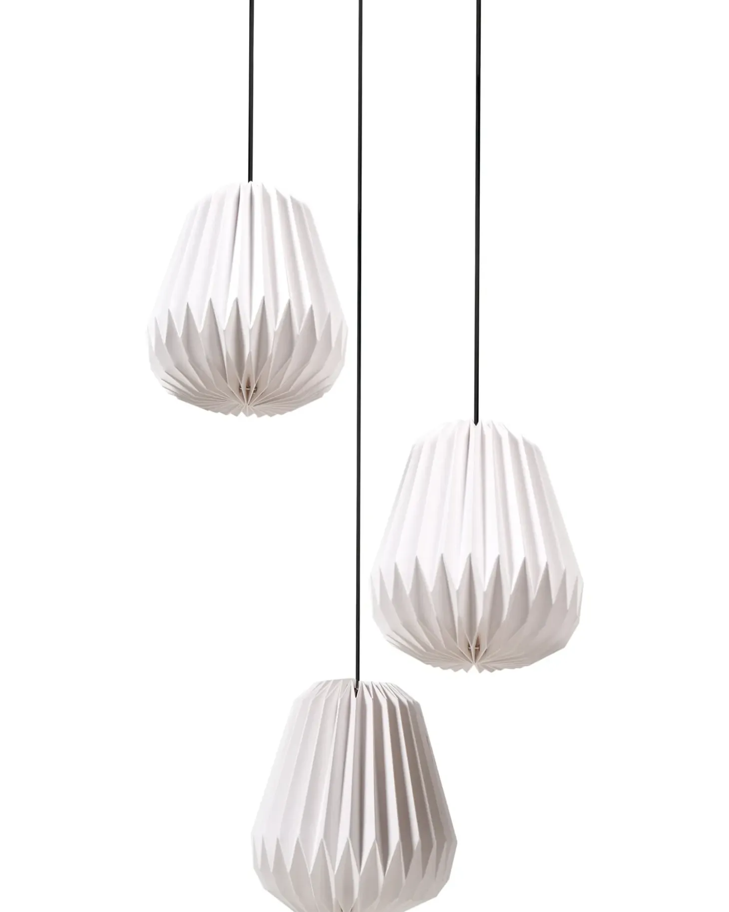 Online Lampa wisząca 3-punktowa HONDE Papier Biały Wszystkie Lampy|Lampy Wiszące