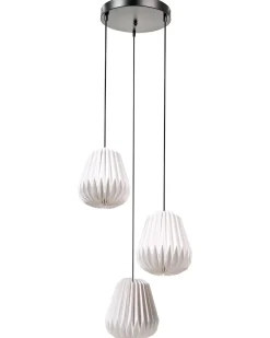 Online Lampa wisząca 3-punktowa HONDE Papier Biały Wszystkie Lampy|Lampy Wiszące