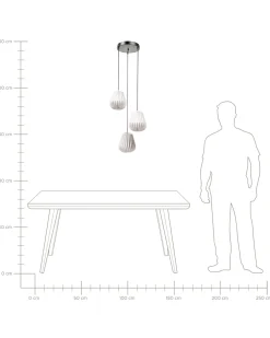 Online Lampa wisząca 3-punktowa HONDE Papier Biały Wszystkie Lampy|Lampy Wiszące