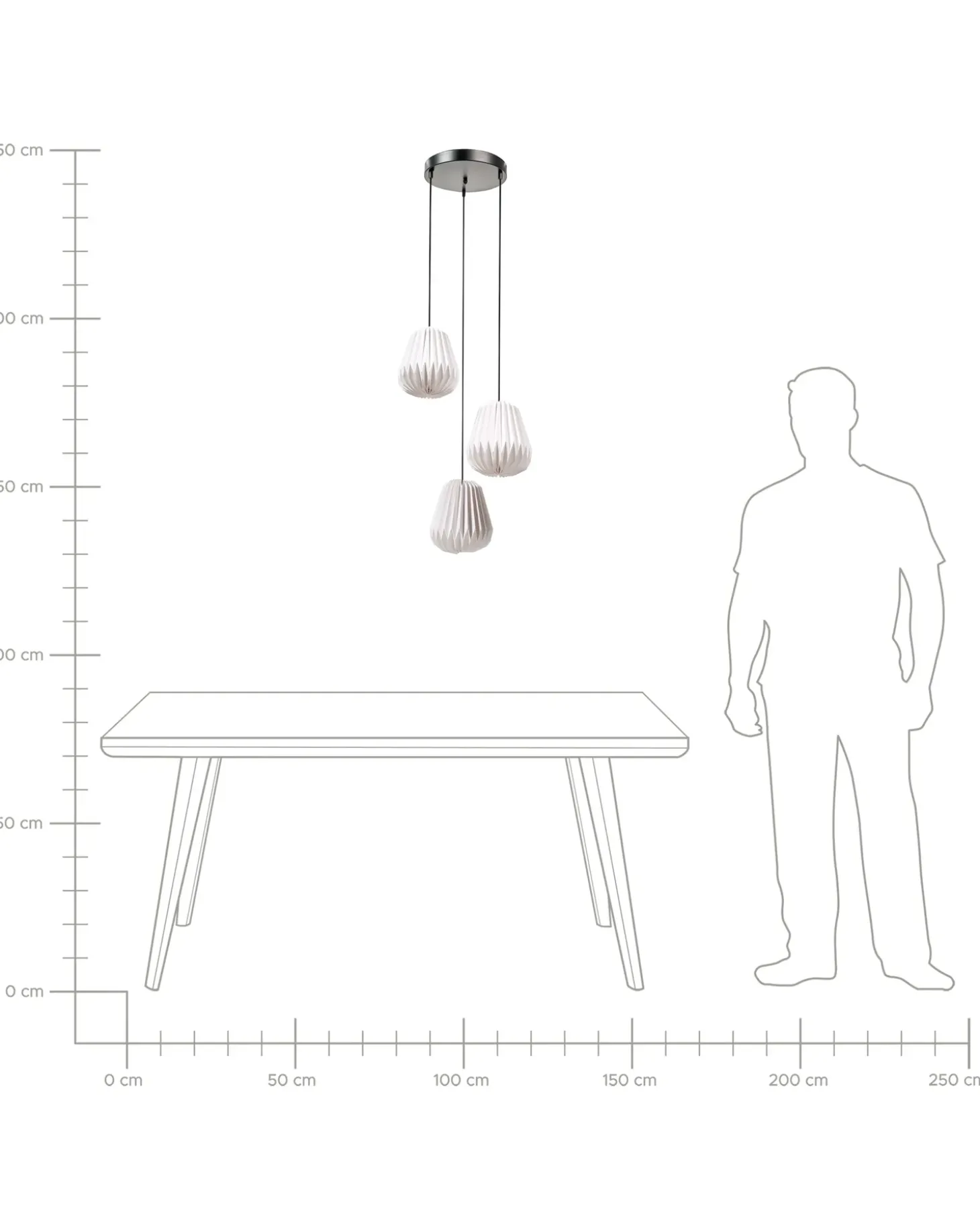 Online Lampa wisząca 3-punktowa HONDE Papier Biały Wszystkie Lampy|Lampy Wiszące