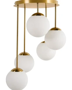 Lampa wisząca 5-punktowa RIANA Metal Mosiężny