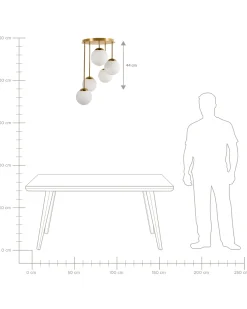 Lampa wisząca 5-punktowa RIANA Metal Mosiężny