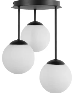 Lampa wisząca 3-punktowa RIANA Szkło Czarny