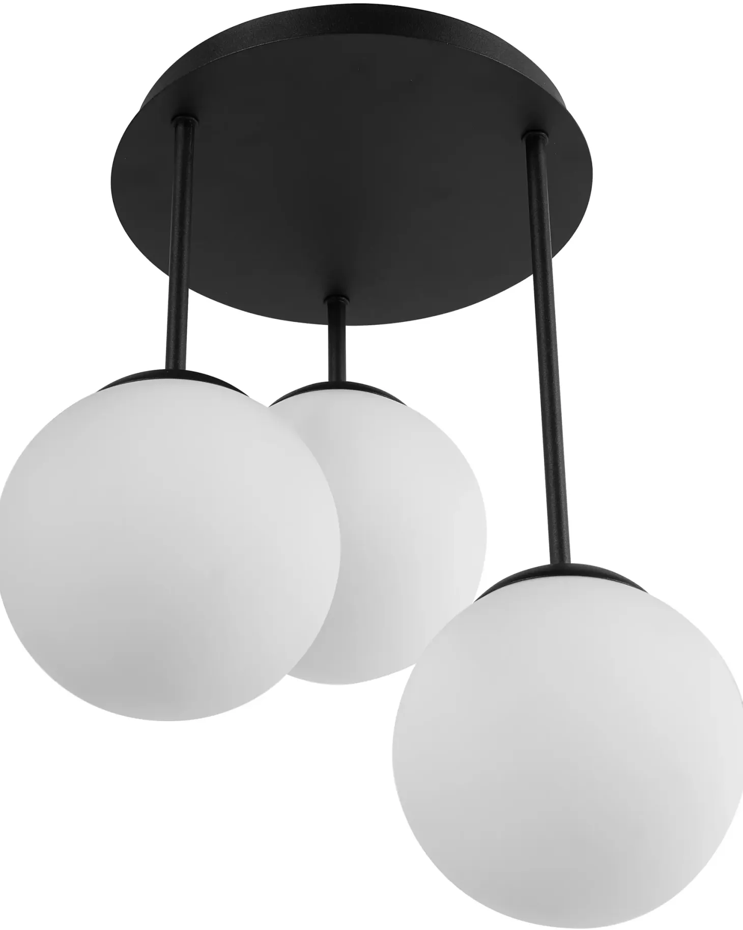 Lampa wisząca 3-punktowa RIANA Szkło Czarny