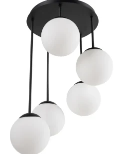 Lampa wisząca 5-punktowa RIANA Szkło Czarny