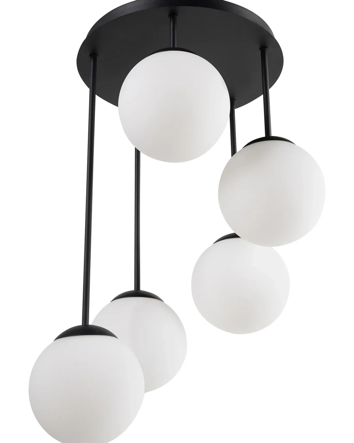 Lampa wisząca 5-punktowa RIANA Szkło Czarny