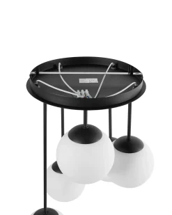 Lampa wisząca 5-punktowa RIANA Szkło Czarny