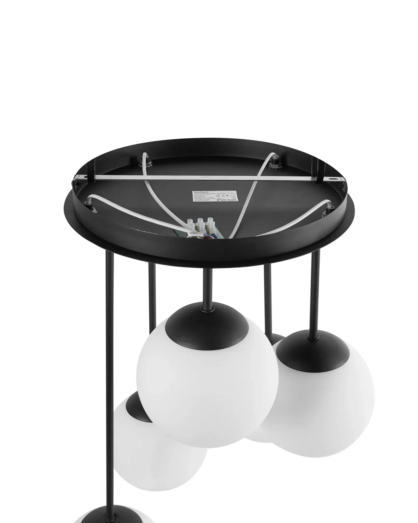 Lampa wisząca 5-punktowa RIANA Szkło Czarny