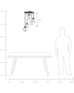 Lampa wisząca 5-punktowa RIANA Szkło Czarny