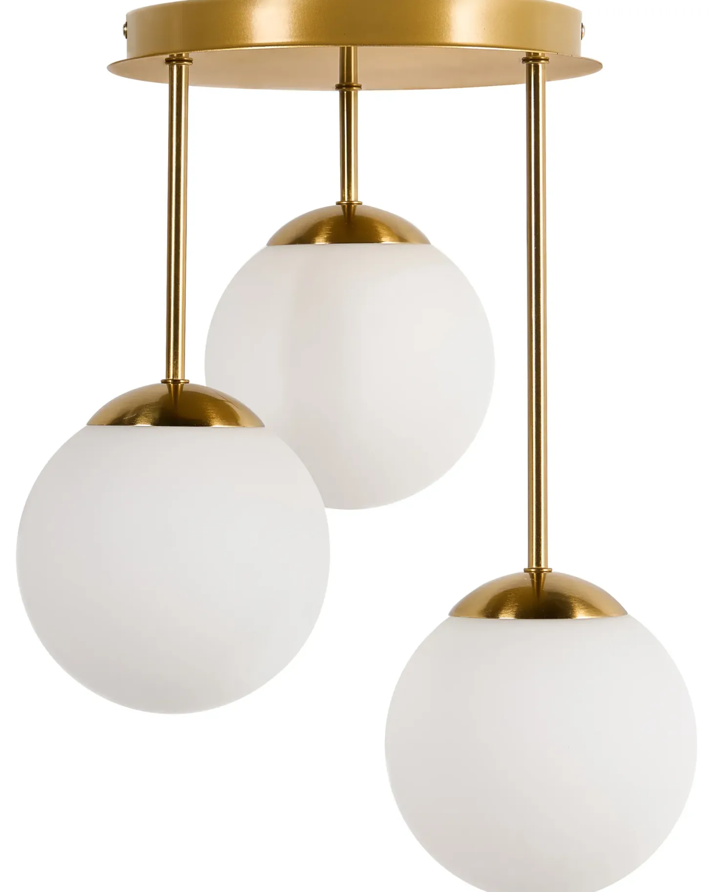 Lampa wisząca 3-punktowa RIANA Szkło Metal Mosiężny