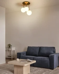 Lampa wisząca 3-punktowa RIANA Szkło Metal Mosiężny