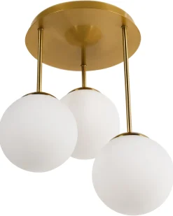 Lampa wisząca 3-punktowa RIANA Szkło Metal Mosiężny