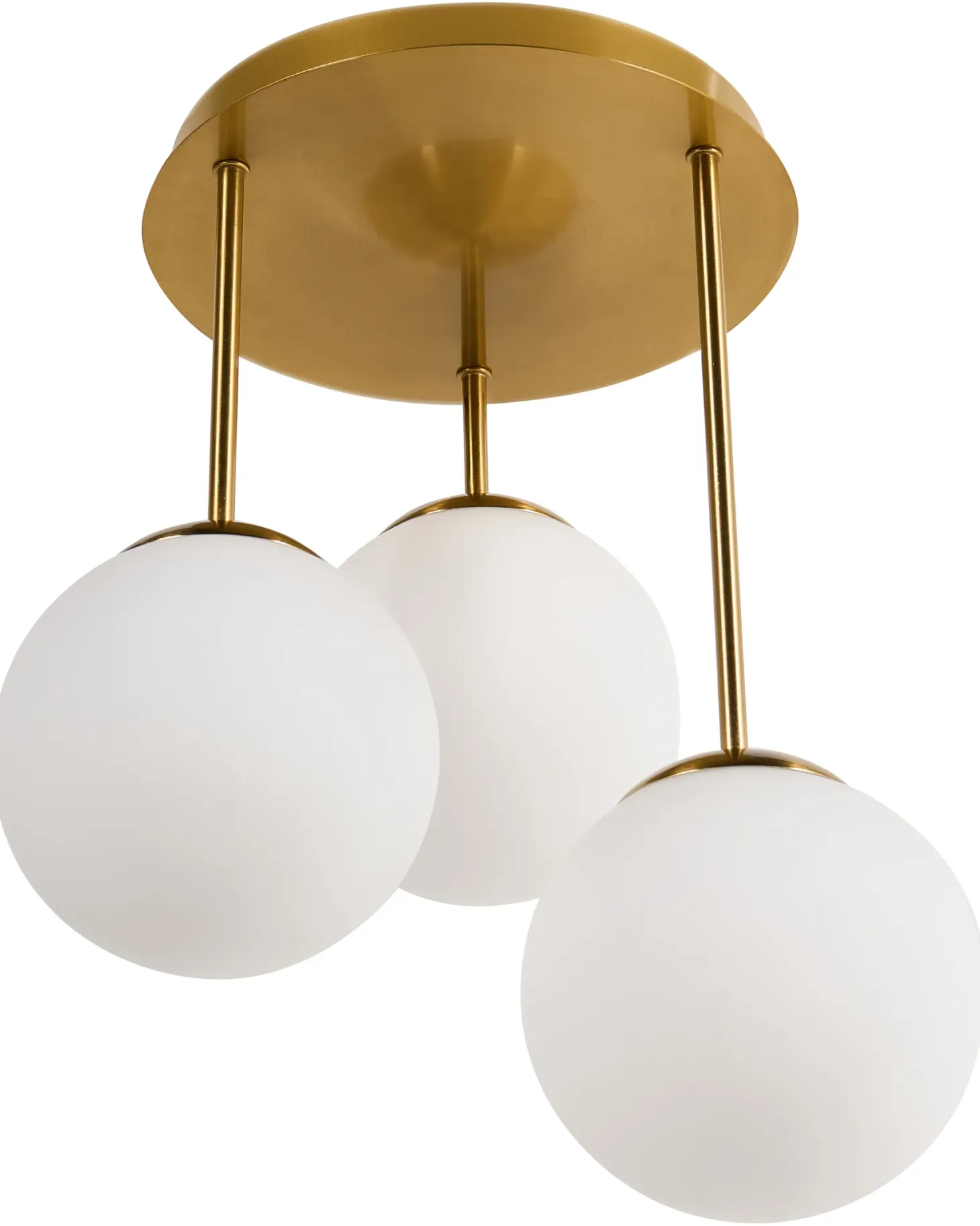 Lampa wisząca 3-punktowa RIANA Szkło Metal Mosiężny