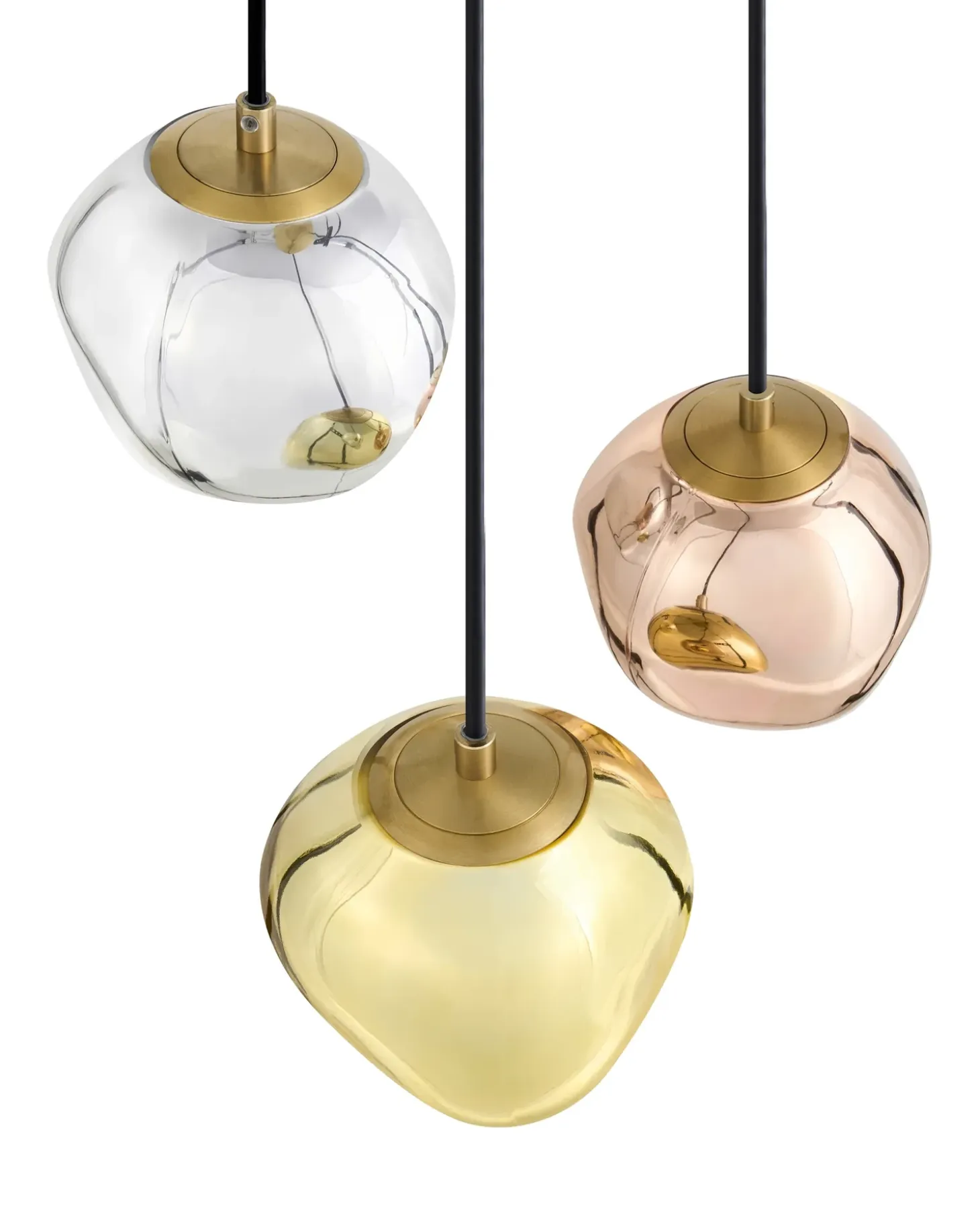Outlet Lampa wisząca 3-punktowa TSHUAPA Szkło Wszystkie Lampy|Lampy Wiszące