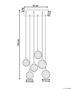 Hot Lampa wisząca 6-punktowa TUDDI Szkło Wszystkie Lampy|Lampy Wiszące