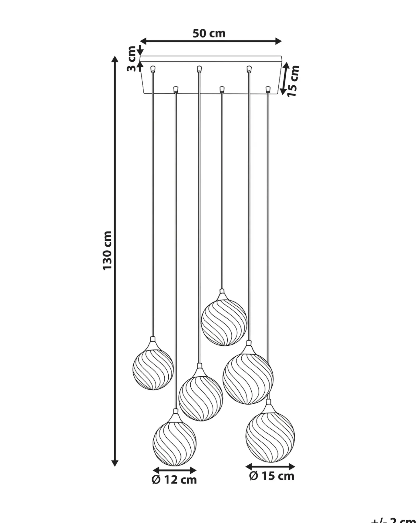 Hot Lampa wisząca 6-punktowa TUDDI Szkło Wszystkie Lampy|Lampy Wiszące