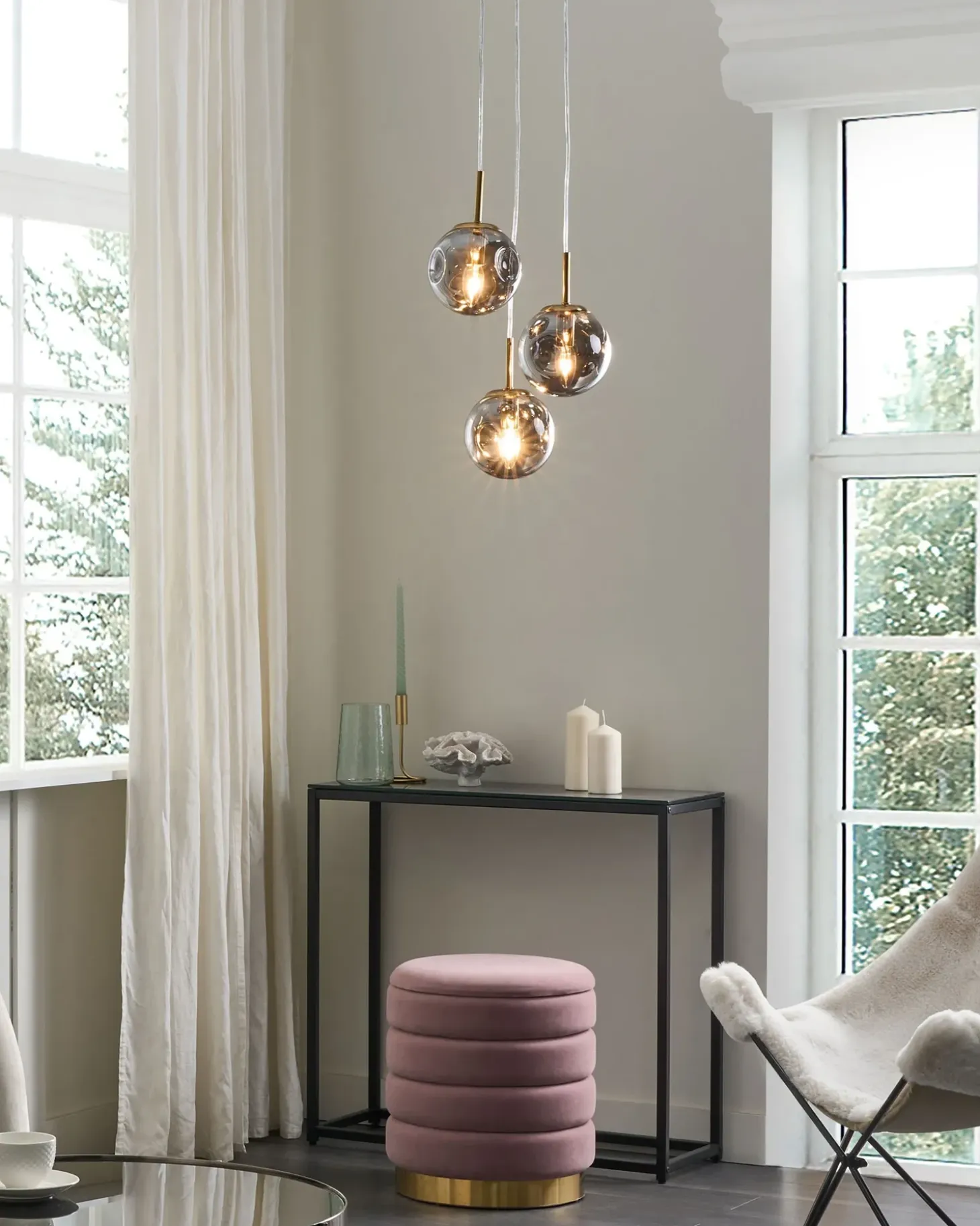 Online Lampa wisząca RALFES Szkło Mosiężny Wszystkie Lampy|Lampy Wiszące