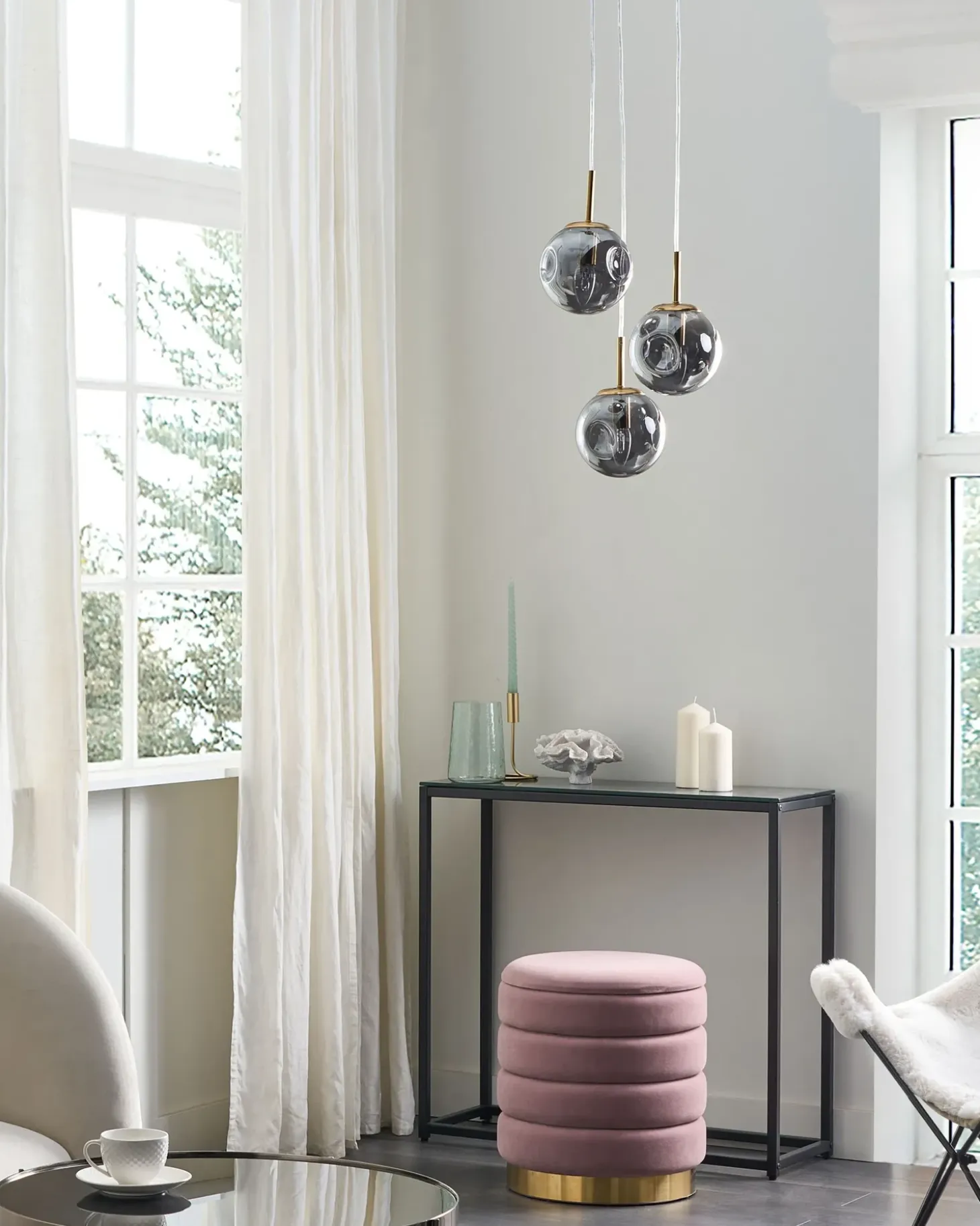 Online Lampa wisząca RALFES Szkło Mosiężny Wszystkie Lampy|Lampy Wiszące