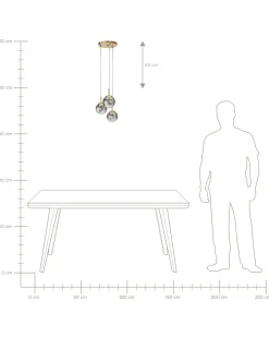 Online Lampa wisząca RALFES Szkło Mosiężny Wszystkie Lampy|Lampy Wiszące