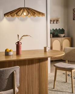 Clearance Lampa wisząca SABOGAL Plecionka Naturalny Wszystkie Lampy|Lampy Wiszące