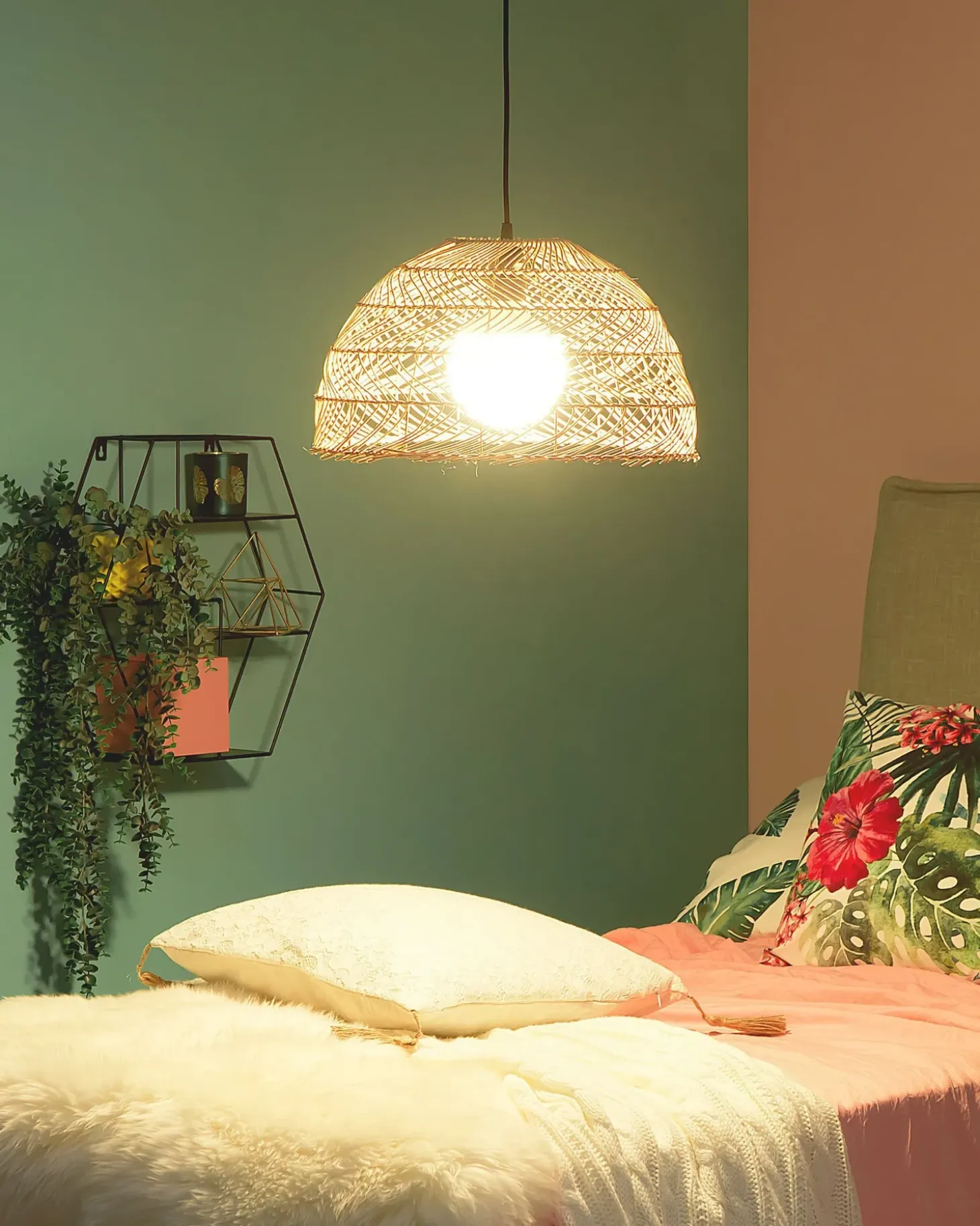 Outlet Lampa wisząca SELENGE Rattan Jasnobrązowy Wszystkie Lampy|Lampy Wiszące