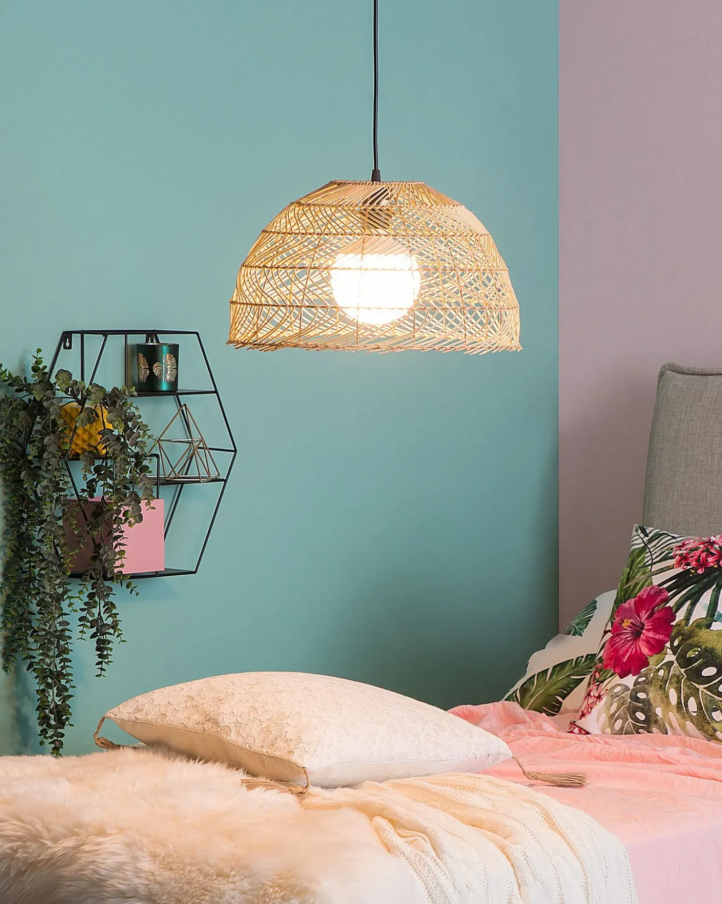 Outlet Lampa wisząca SELENGE Rattan Jasnobrązowy Wszystkie Lampy|Lampy Wiszące