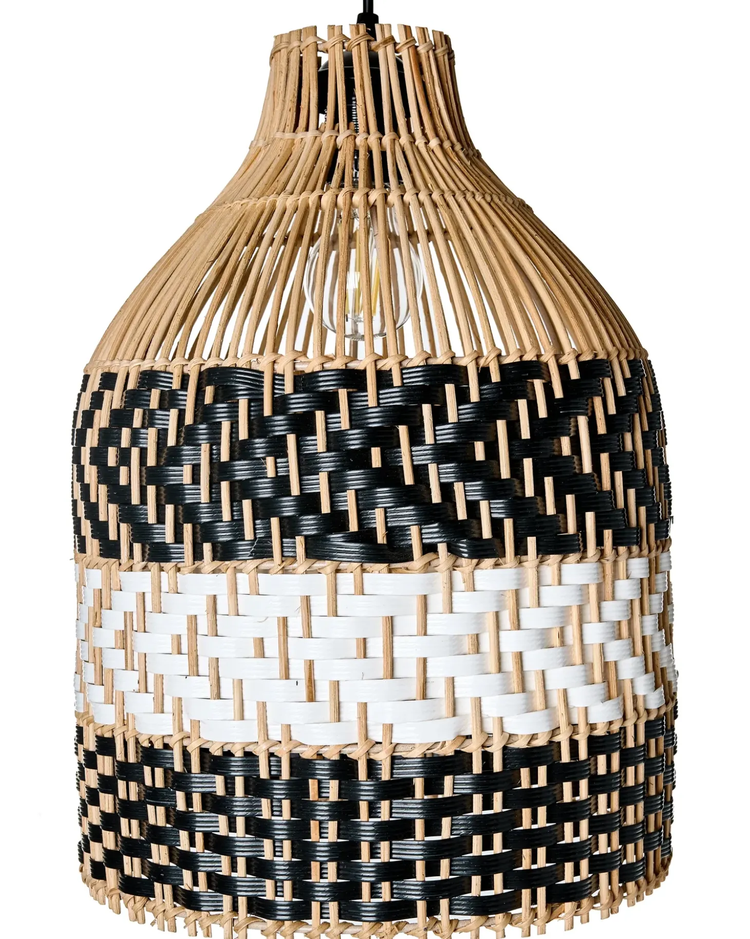 Hot Lampa wisząca TURABO Rattan Czarny/ biały Wszystkie Lampy|Lampy Wiszące