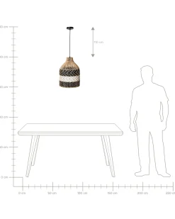 Hot Lampa wisząca TURABO Rattan Czarny/ biały Wszystkie Lampy|Lampy Wiszące