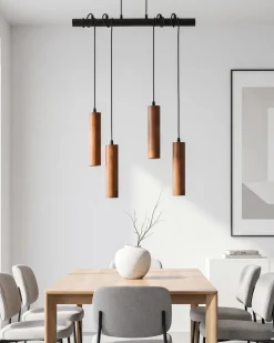 Sale Lampa wisząca TUTAKI Drewno dębowe Czarny Wszystkie Lampy|Lampy Wiszące