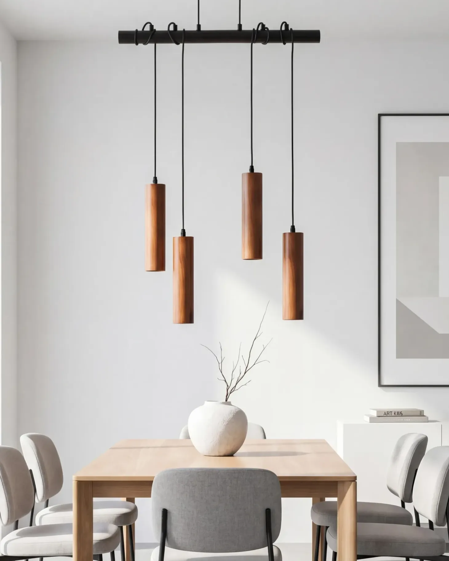 Sale Lampa wisząca TUTAKI Drewno dębowe Czarny Wszystkie Lampy|Lampy Wiszące