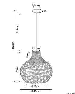 Hot Lampa wisząca YAUCO Rattan Biały Wszystkie Lampy|Lampy Wiszące