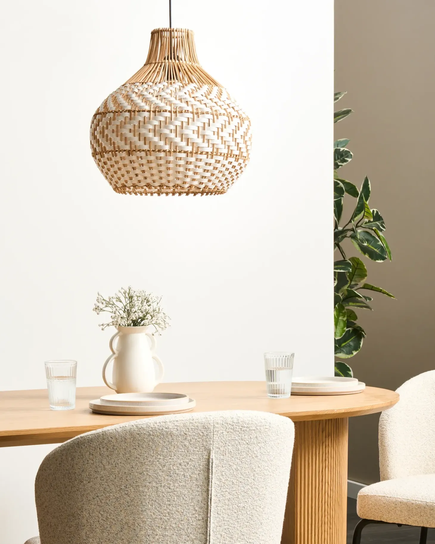 Hot Lampa wisząca YAUCO Rattan Biały Wszystkie Lampy|Lampy Wiszące