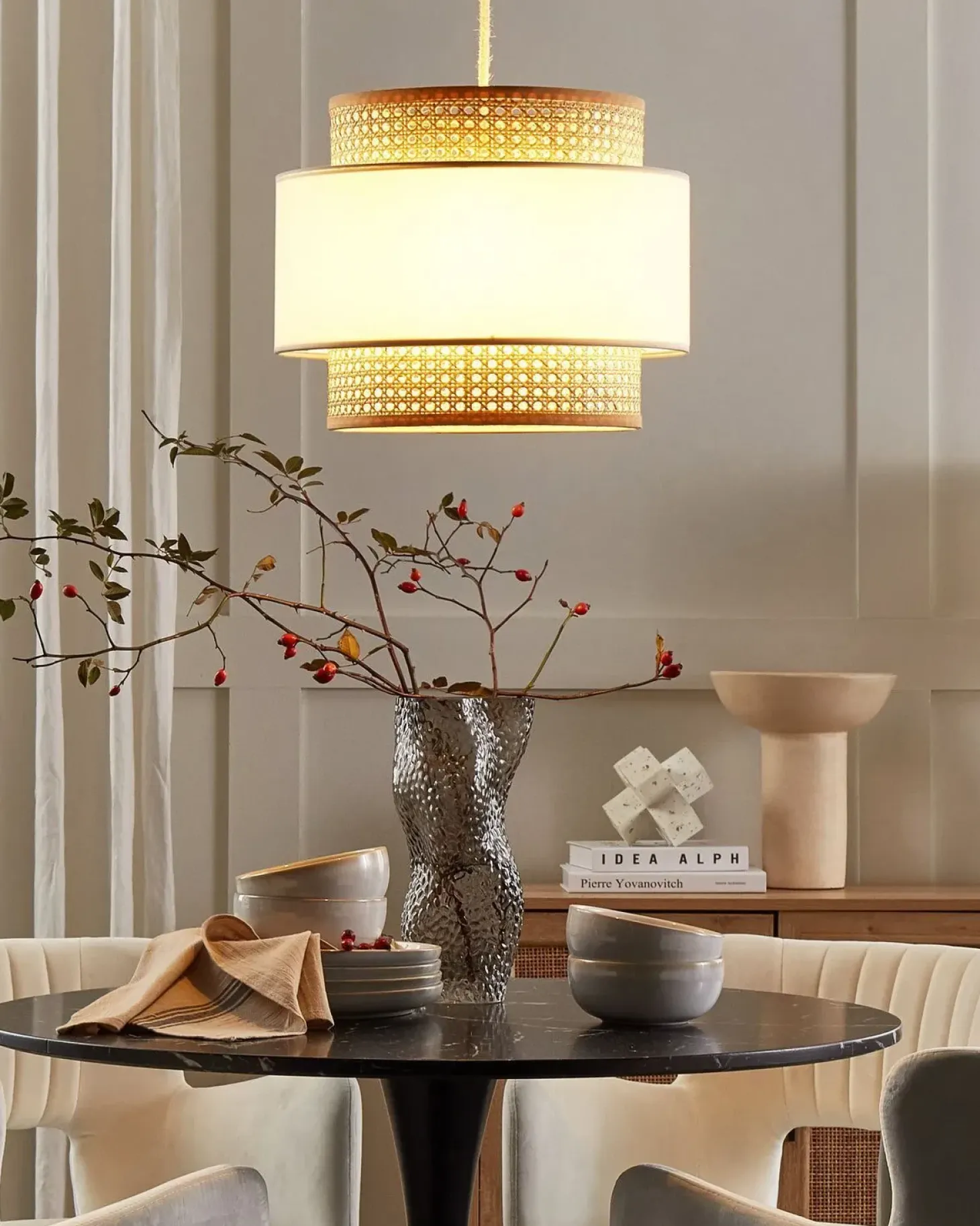 Sale Lampa wisząca YUMURI Rattan Jasnobeżowy Wszystkie Lampy|Lampy Wiszące