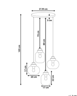 Discount Lampa wisząca ZAYANDE Szkło Jasnoszary Wszystkie Lampy|Lampy Wiszące
