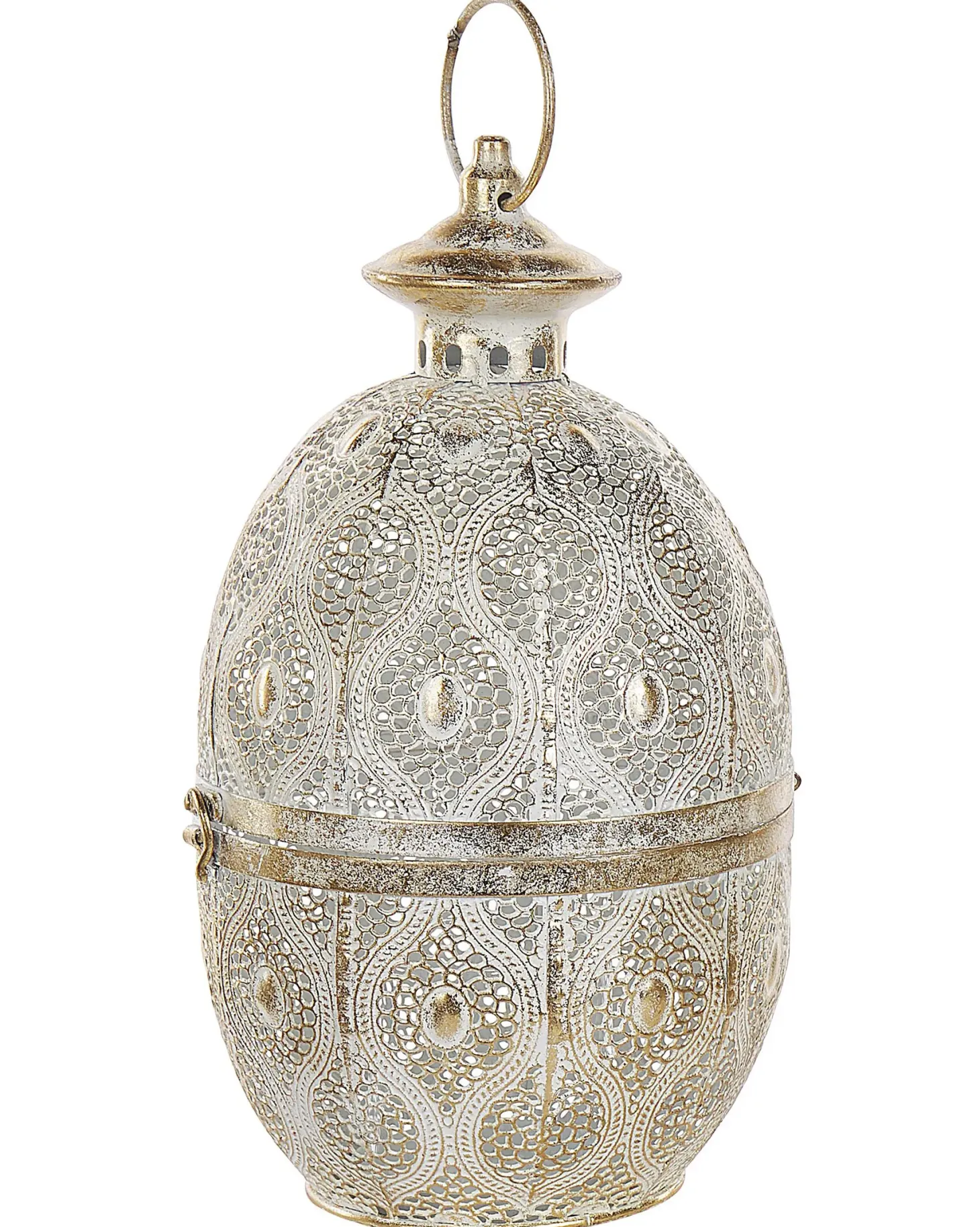 Lampion AMORGOS Metal 34 cm Złoty