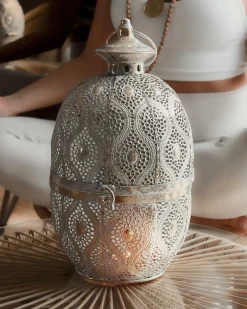 Lampion AMORGOS Metal 34 cm Złoty