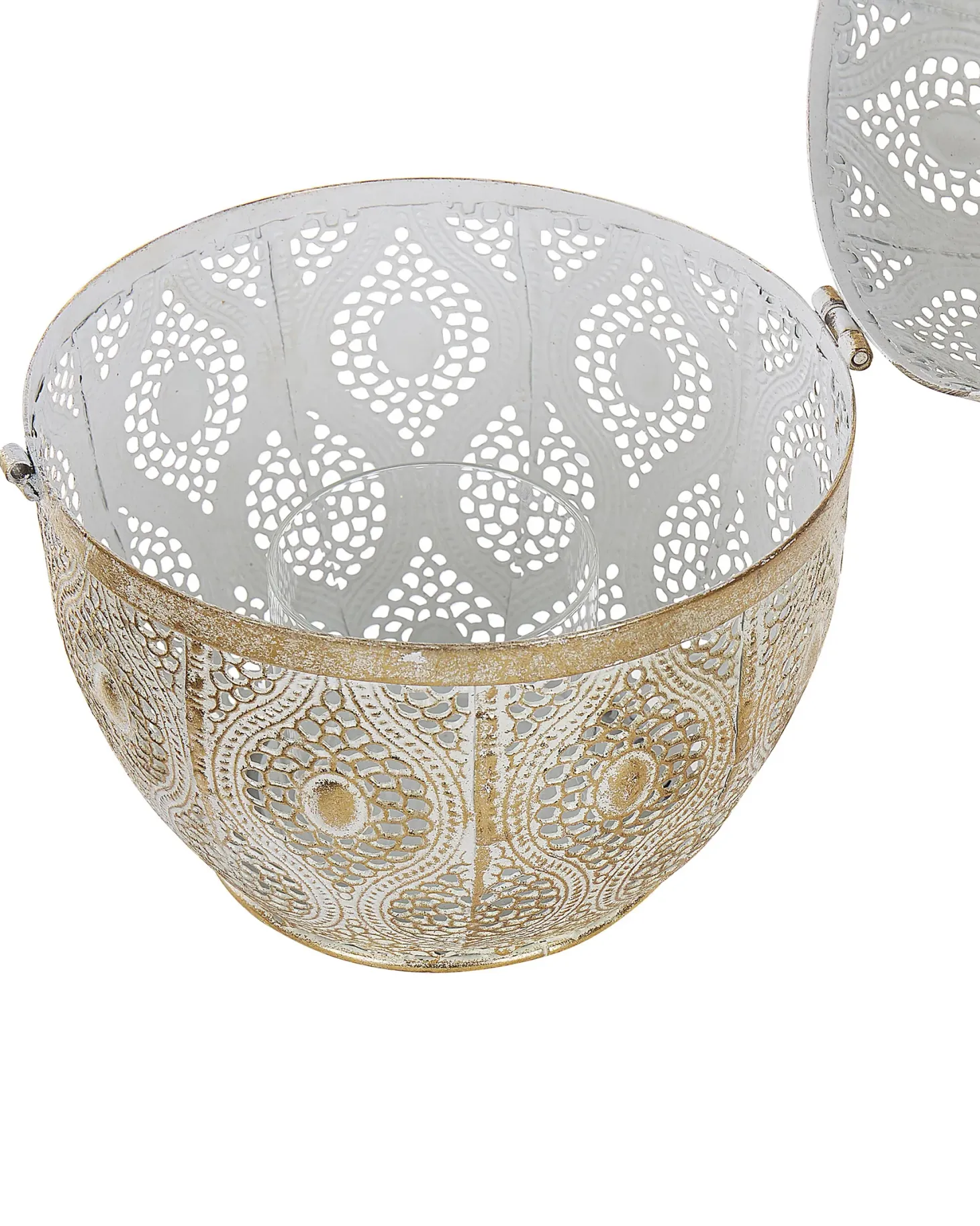 Lampion AMORGOS Metal 34 cm Złoty