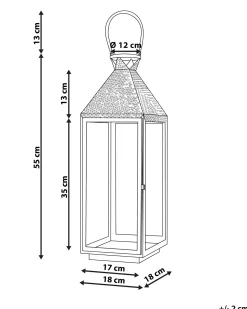 Lampion BALI Stal nierdzewna 55 cm Srebrny