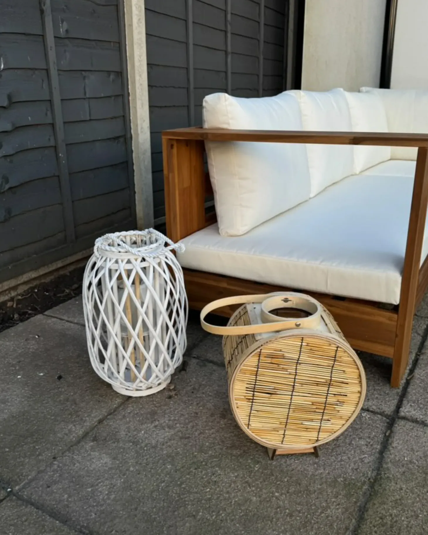Lampion BISTAL Rattan 30 cm Naturalny