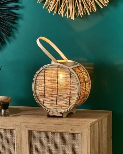 Lampion BISTAL Rattan 30 cm Naturalny