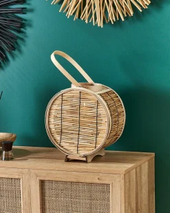 Lampion BISTAL Rattan 30 cm Naturalny