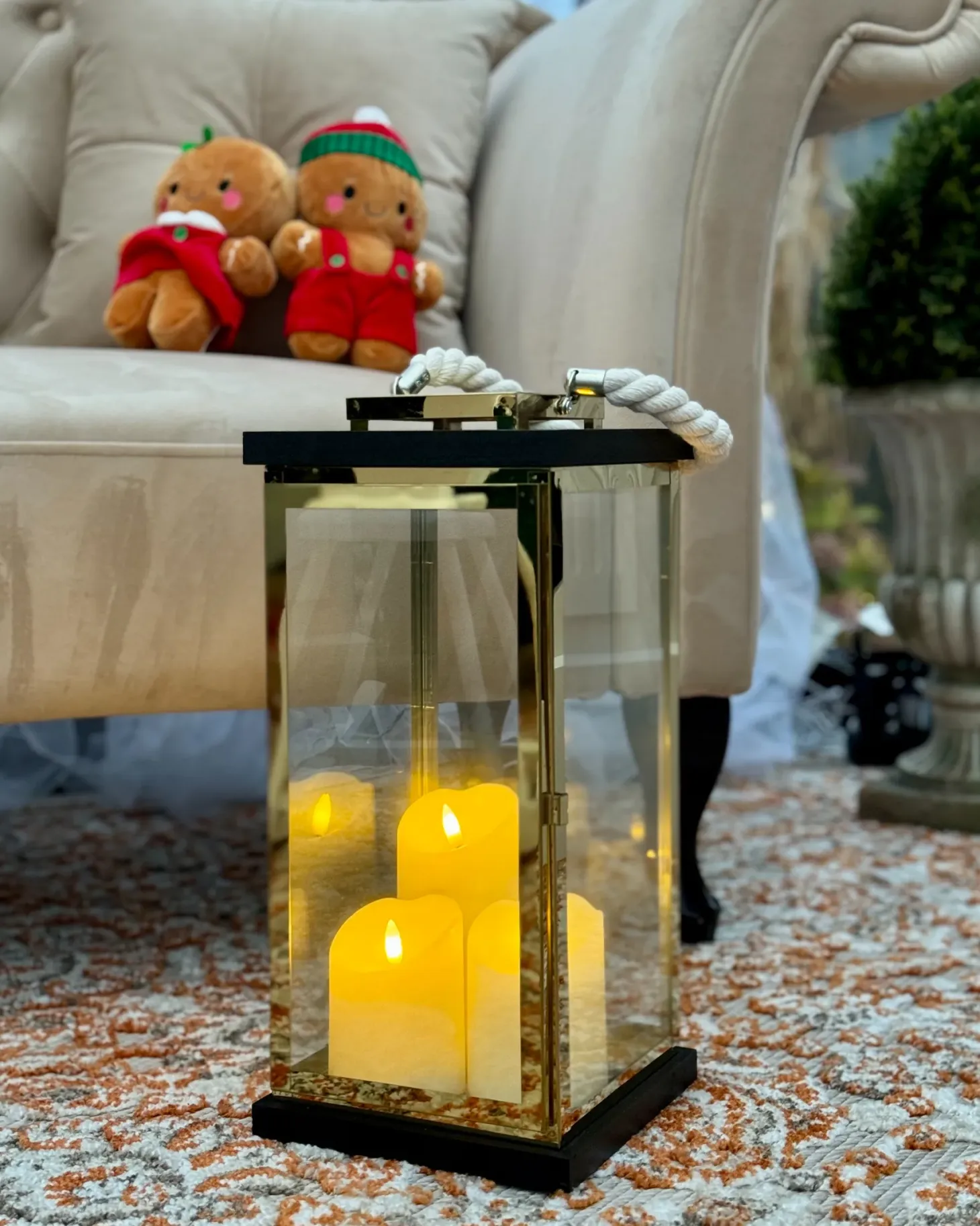 Lampion BORNEO Metal 41 cm Mosiężny