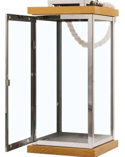 Lampion BORNEO Metal 41 cm Srebrny