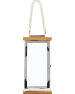 Lampion BORNEO Metal 41 cm Srebrny