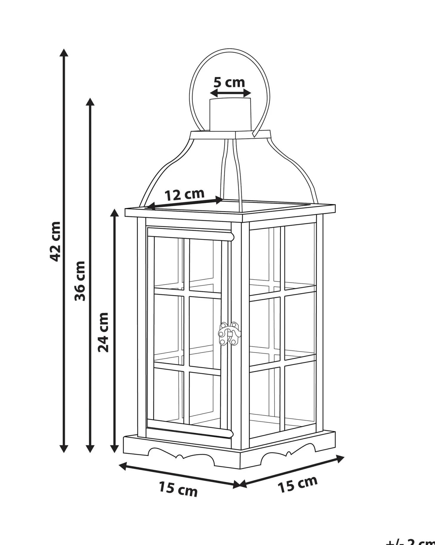 Lampion CLARA Metal 42 cm Czarny