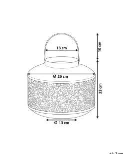 Lampion CORFU Metal 22 cm Złoty