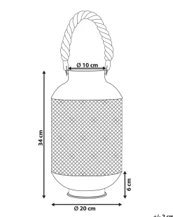 Lampion CORON Metal 34 cm Czarny