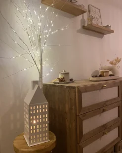 Lampion DOLOK Metal 40 cm Biały