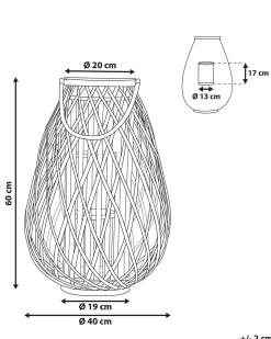 Lampion KIUSIU Wierzba 60 cm Brązowy