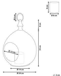 Lampion LAESO Metal 33 cm Złoty